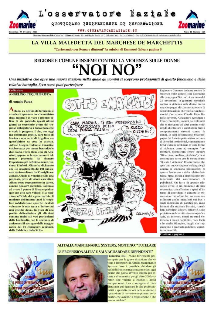 L'osservatore d'Italia edizione del 27 Ottobre 2013